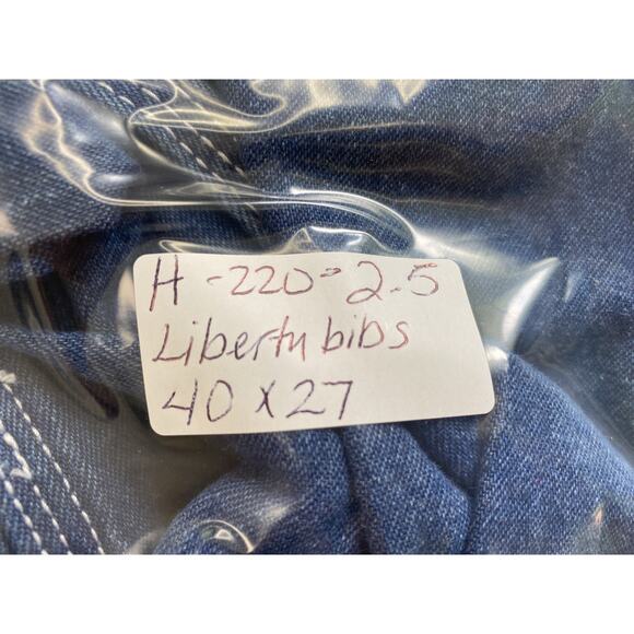 Liberty Denim Bib Overalls Mens 40x27 Blue Carpenter Workwear Dark Wash Grunge - Picture 11 of 11